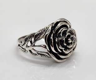 Bali, Rose Ring In Sterling Silver