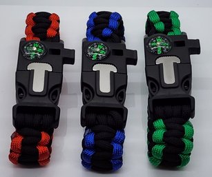 Set Of 3 Multi-Color Field Survival Bracelets