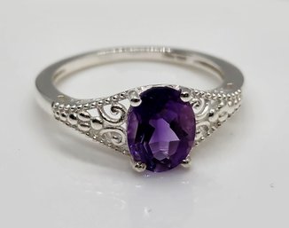 Bolivian Amethyst Ring In Sterling Silver