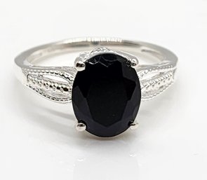 Australian Black Tourmaline Ring In Sterling