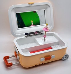 Suitcase Musical Jewelry Box With Ballet Dancer & Mirror