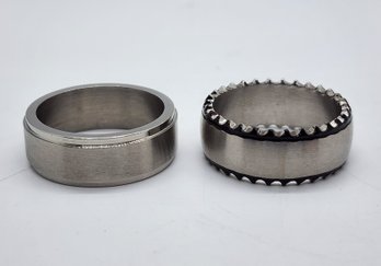2 Men's Rings In Stainless Steel
