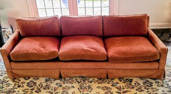 3 Seat Very Very Comfy For A Nap Sofa - Burnt Orange - Sun Faded On Sides