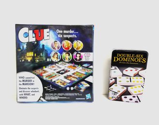 Clue Mystery Game & Double-dominoes Game - New In Original Box