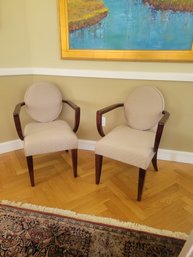 Solid Cherry Accent Chair Pair By HBF Of Hickory N.C. . Very Sturdy