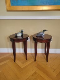 End Tables. Matching Pair In Solid Cherry Manufactured By HBF Of Hickory North Carolina.