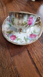 Antique/Vintage Rose Teacup And Saucer