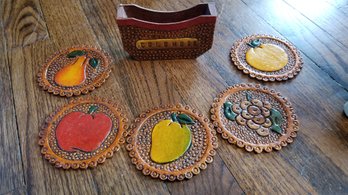 Set Of 5 Columbian Fruit Coasters