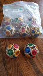 Set Of 8 Colorful Ornaments