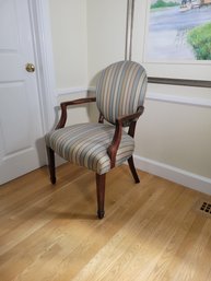 Accent Chair. Cherry Frame And Upholstered In Lovely Neural Colors.