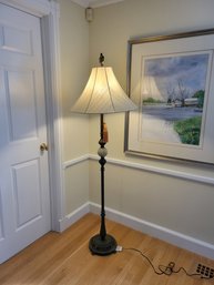 Metal Based Floor Lamp With Beautiful Shade.