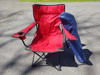 2 Foldable Camping Beach Chair With Drink Holder