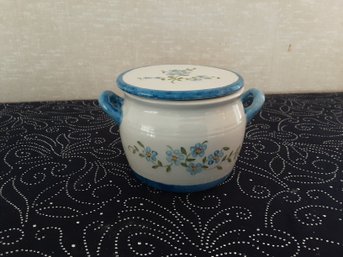 Arabia Blue And White Floral Jar