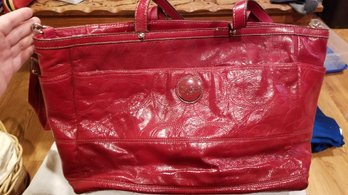 Large Deep Red Coach Bag