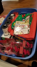 Storage Bin Of Holiday Bags And Boxes