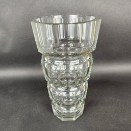 Moser Crystal Faceted Vase In Clear
