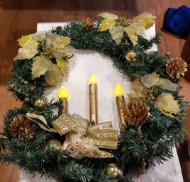 Lighted Candle Wreath