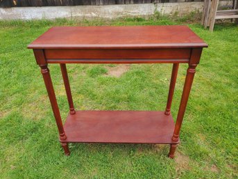 Small Wood Dark Stained Oblong Accent Table