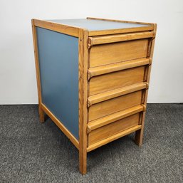 Blue Laminate Stand With 4 Drawers
