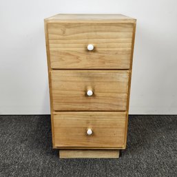 Raw Wood Stand With White Knobs