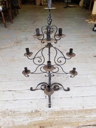 Vintage Wrought Iron 32'h Scrolled Candleabra Tree