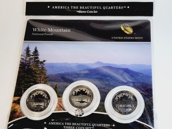 New Hampshire 2013 America The Beautiful Quarters 'White Mountain' Mint Issue 3 Coin Set Sealed