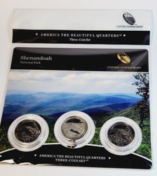2014 America The Beautiful Quarters 'Shenandoah'  Mint Issue 3 Coin Set Sealed