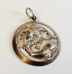 *Vintage Sterling Silver Asian Fish Pendant