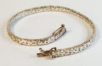 UNIQUE Vintage Unique Sterling Silver  Woven Riccio Link Bracelet