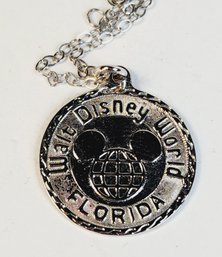 Vintage Rare  DISNEY Florida Mickey Mouse Sterling Silver Pendant And Necklace