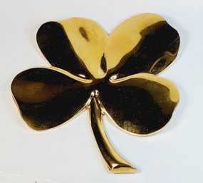 Gerity 24 Karat Gold Electroplated Lucky Irish Four Leaf Clover Shamrock Paper Weight Inscribed On Back