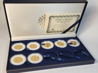 7 Out Of 10  - 1999 And 200 24k Gold Plated Dollars In Display Box And COA