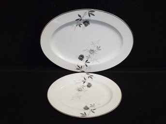Vintage Noritake China Rosamor Porcelain Oval Serving Platters - Made In Japan