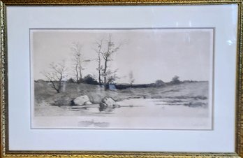 Intriguing Scenic Etching By Well Known Artist Edward Loyal Field - (1856 -1914).........Hand Signed