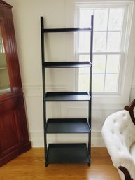 Black Five Shelf Leaning Ladder Bookshelf