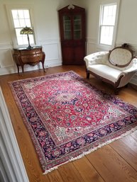 Vintage Fringed Persian Kashan Medallion Traditional Area Rug 6'3' X 9'11