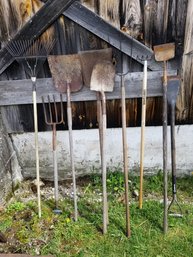 Shovels ,Spades, Rakes And Hay Pitchforks