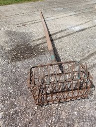 Vintage Wood Handled Clam Basket Rake