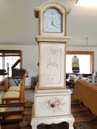 Wood Summer Country Whitewash Clock 32'H Home Decor CD Storage Holder