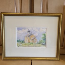 Watercolor Of A Lighthouse By Local Artist Marianne Rothheller