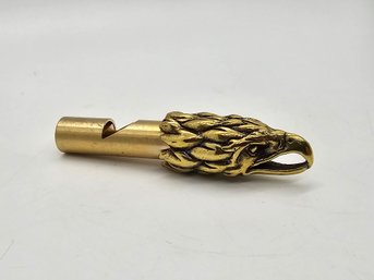 Brand New Heavy Duty Gold Tone Eagle Whistle