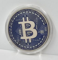 Brand New Colorized Bitcoin Coin In Case