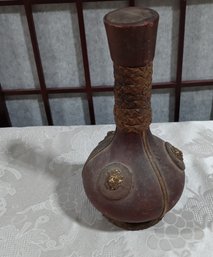 Vintage Leather Over Glass Wine Bottle/decanter
