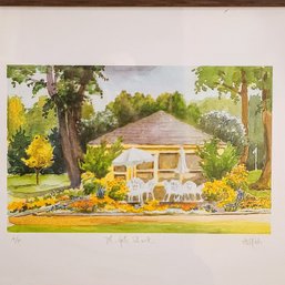 Framed Artist Proof Titled '7th Hole Shack' Signed Illegibly (maybe) A.w. Gibb