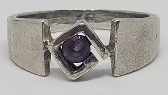 Sterling Silver Size 8 Amethyst Ring ~ 4.25 Grams