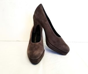 Women's KARL LANGERFIELD Suede Rounded Toe High Heels Size 9.5M