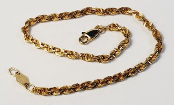 Israel Made....14k Yellow Gold Rope Chain Link Bracelet