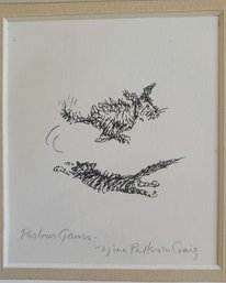 Nina Pallesen Craig Framed Pen & Ink Titled 'parlour Games'