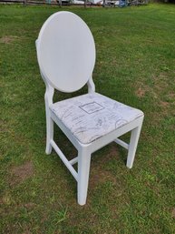 Antique Freshly Painted With New Upholstered Seat With Oval Seat Back