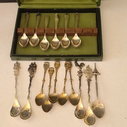 Viners Of Sheffield England Silver Plate Spoon Collection With Chest